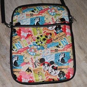 Disney Parks Colorful Ipad Sleeve Crossbody Bag with Vintage Mickey Mouse Design